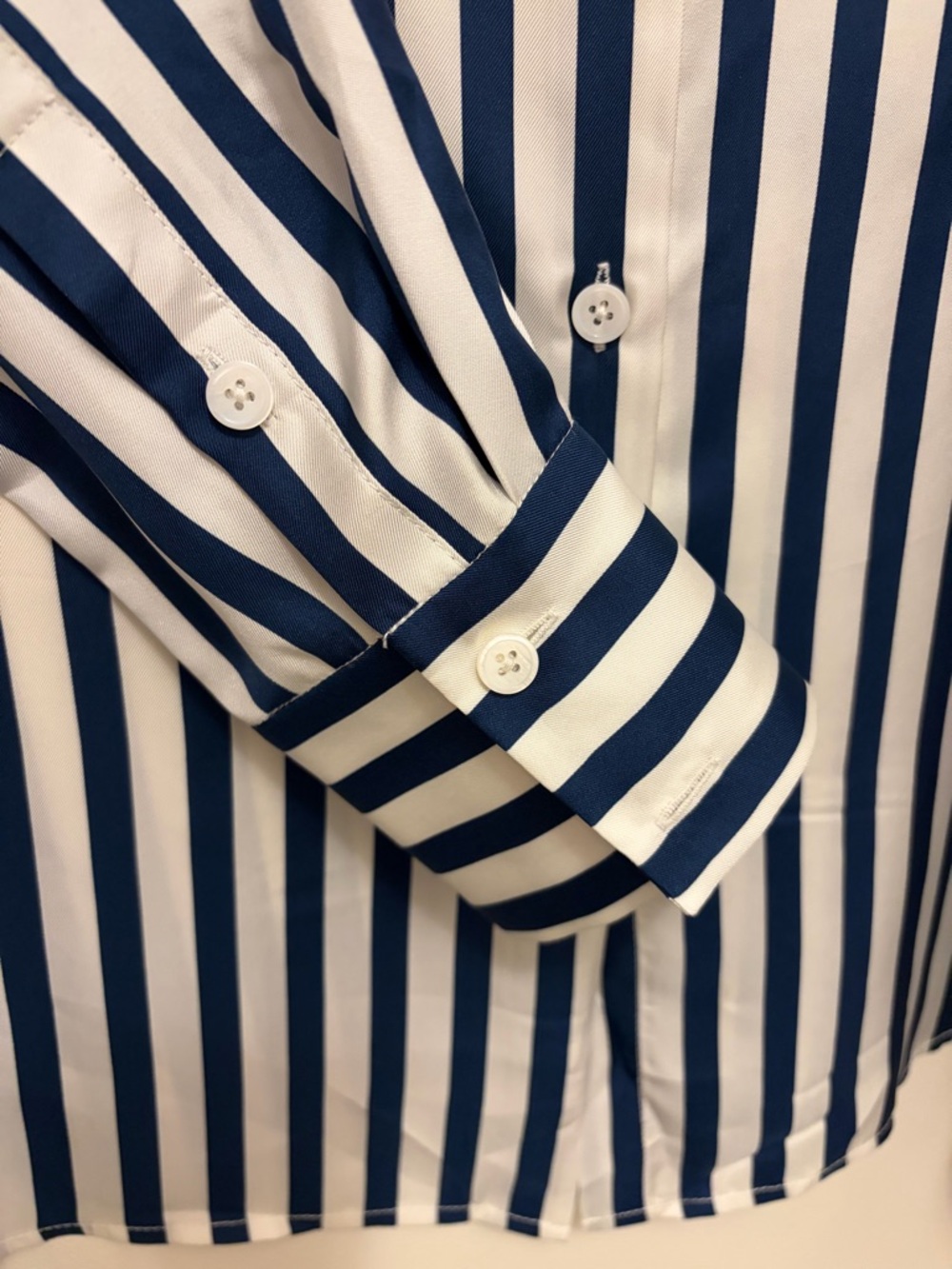 NWT LILYSILK  LILY SILK "AMALFI" STRIPE SILK SHIRT, SMALL - Picture 7 of 7